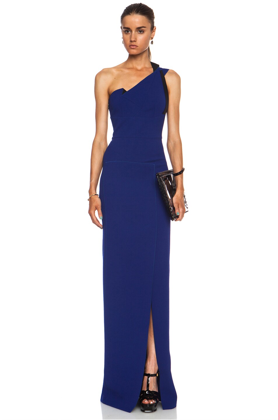 Image 1 of Roland Mouret Kowhai Wool Gown in Royal Blue