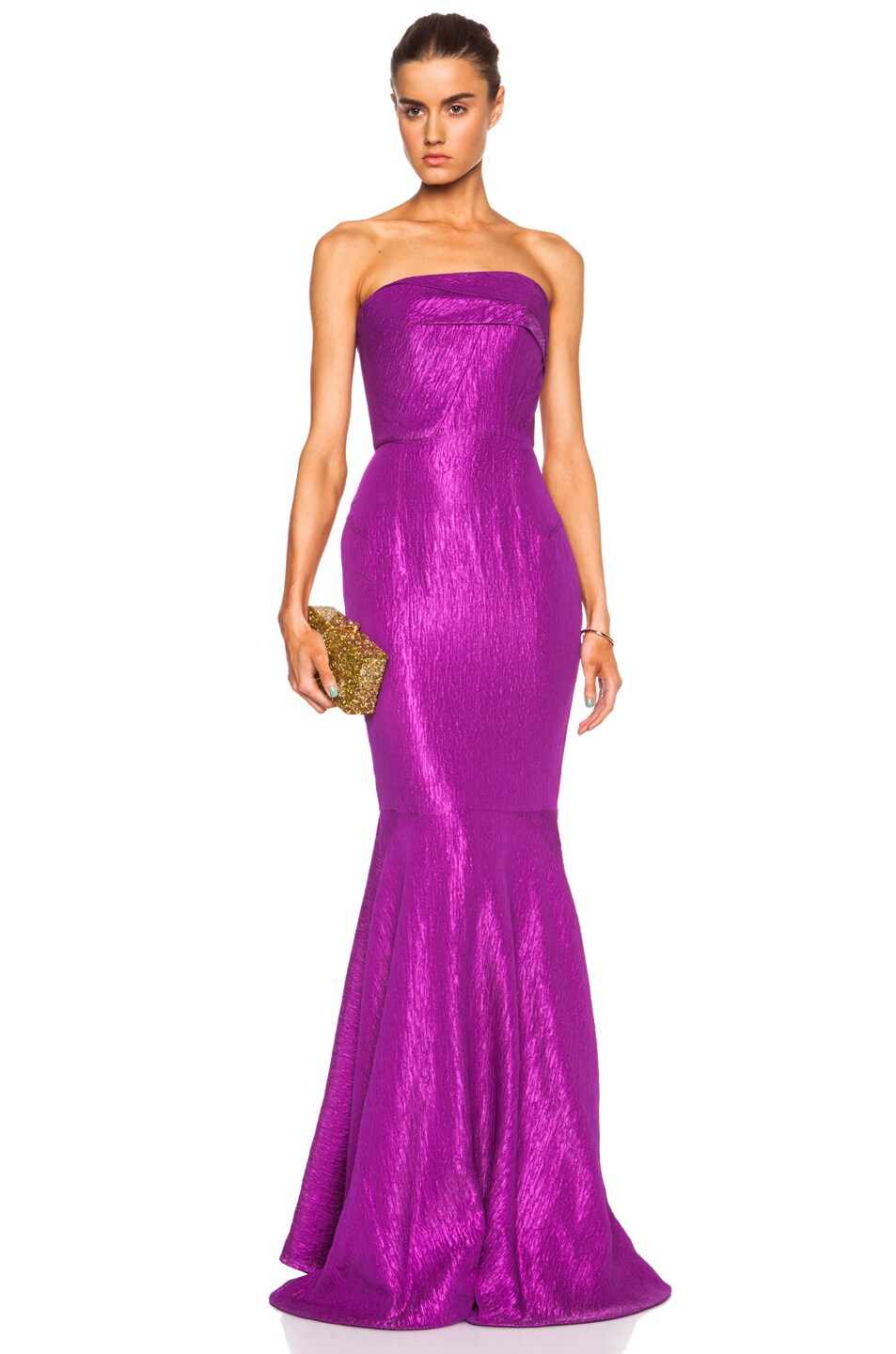 Image 1 of Roland Mouret Odell Viscose-Blend Gown in Bright Violet