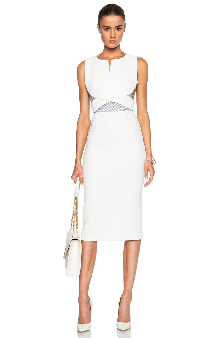 Image 1 of Roland Mouret Betley Dress in White Mesh