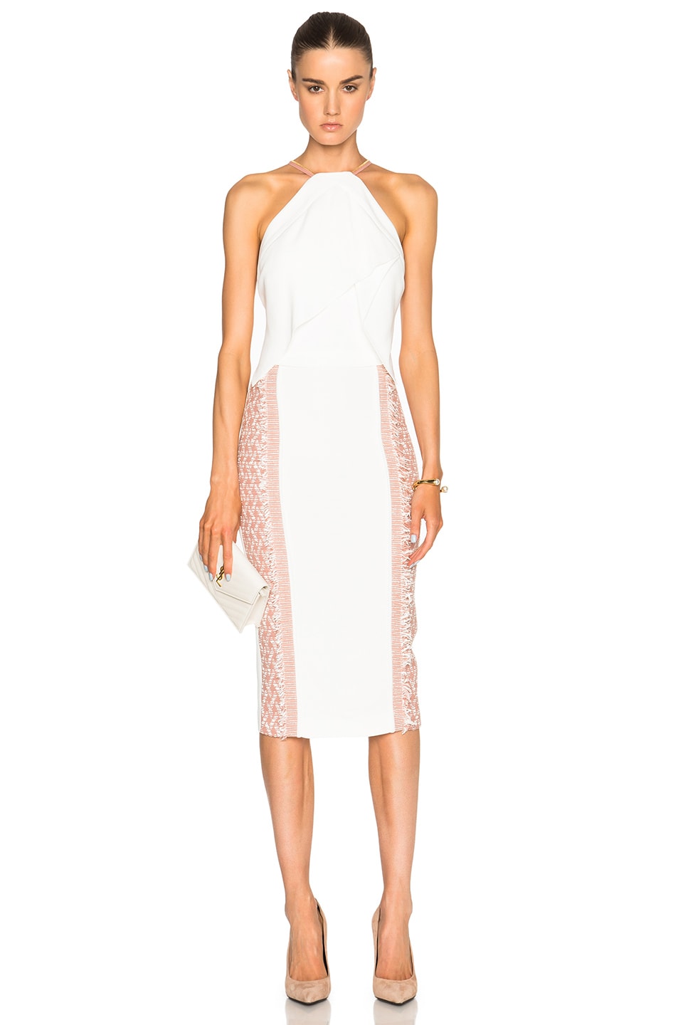 Image 1 of Roland Mouret Picton Dress in Blush & White
