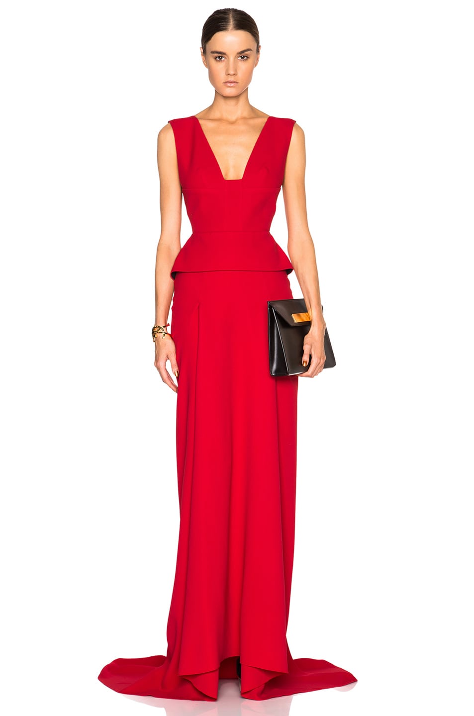 Image 1 of Roland Mouret Lubelia Stretch Viscose Gown in Red