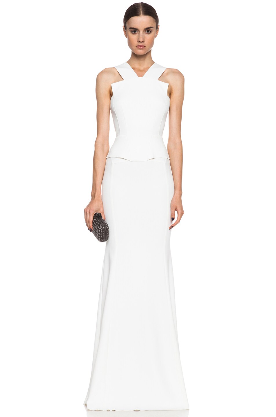 Image 1 of Roland Mouret Rana Viscose-Blend Gown in White