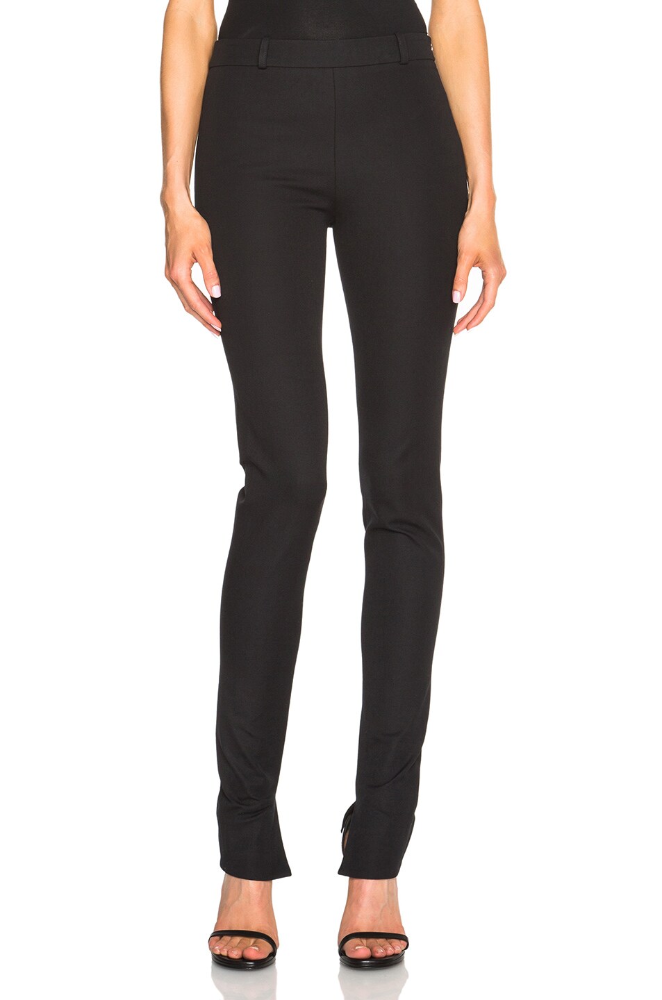 Image 1 of Roland Mouret Mortimer Stretch Cotton Trousers in Black