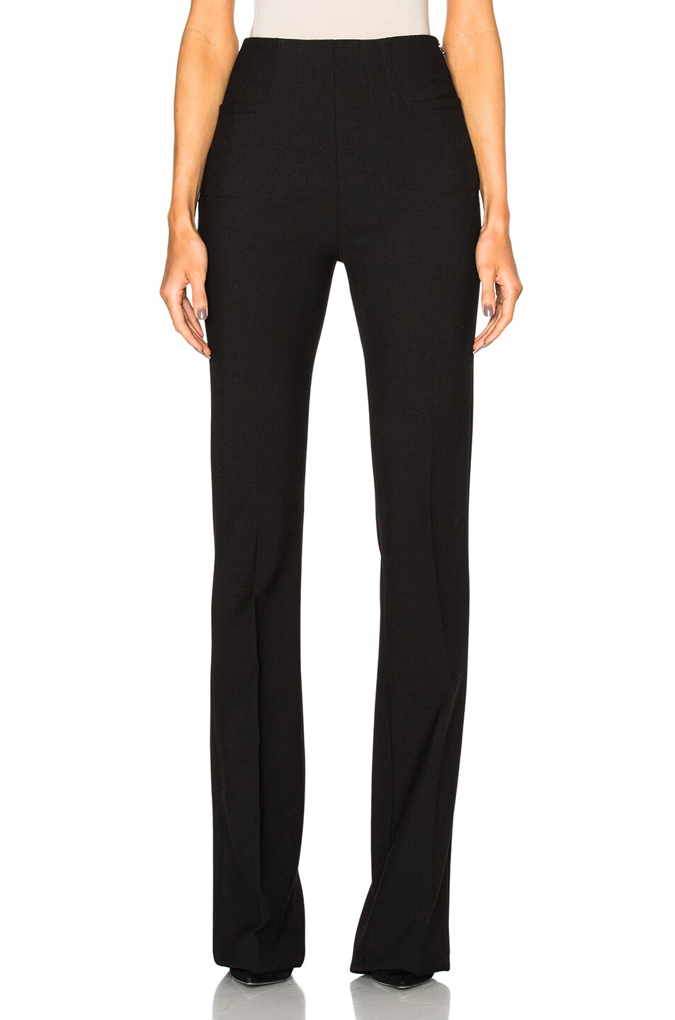 Image 1 of Roland Mouret Citadel Double Faced Stretch Wool Trousers in Black