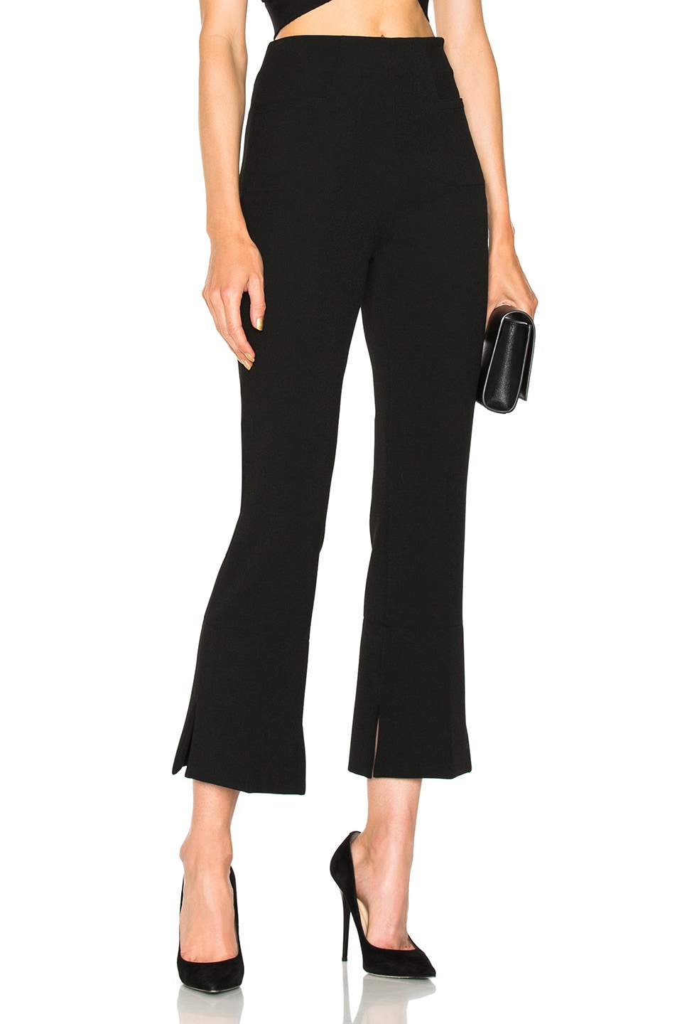 Image 1 of Roland Mouret Goswell Viscose Crepe Trousers in Black