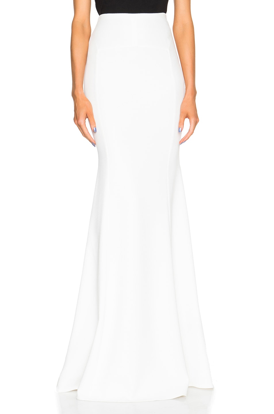 Image 1 of Roland Mouret Aries Double Wool Crepe Skirt in White