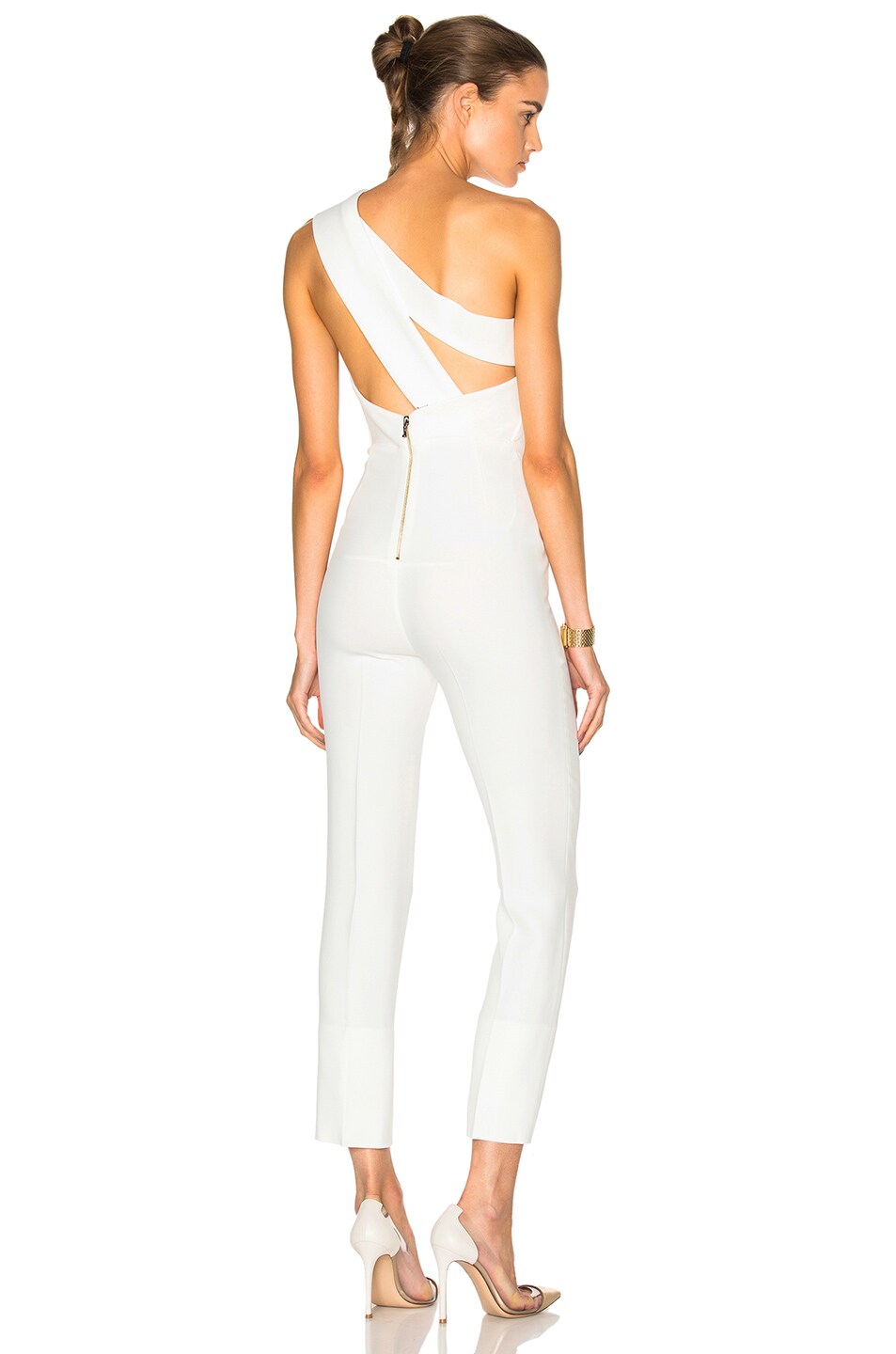 Image 1 of Roland Mouret Ampere Stretch Viscose Jumpsuit in White