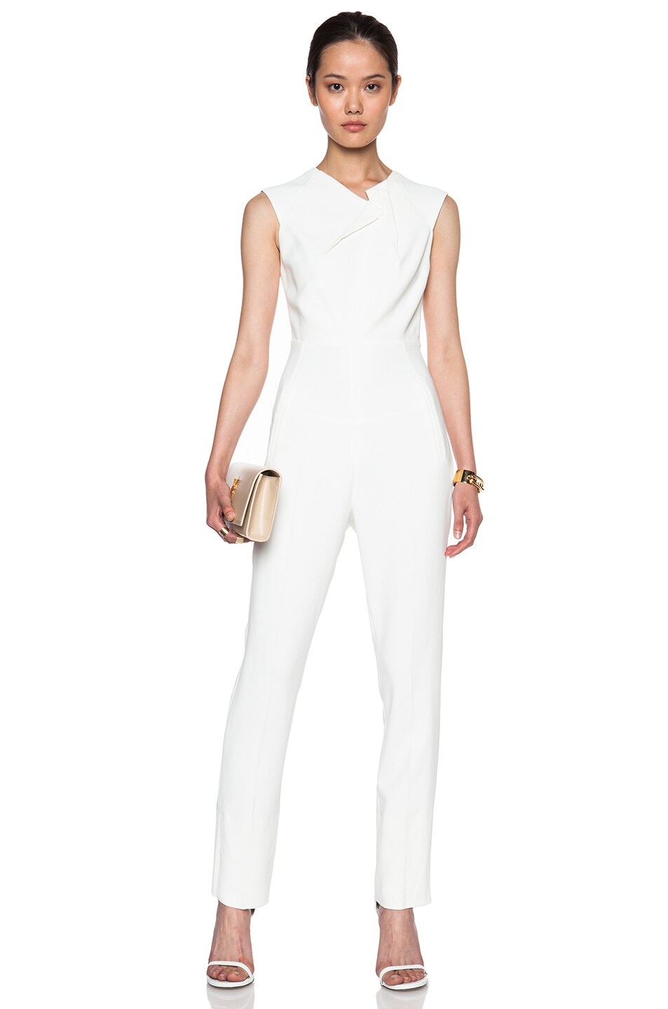 Image 1 of Roland Mouret Buxton Jumpsuit in White