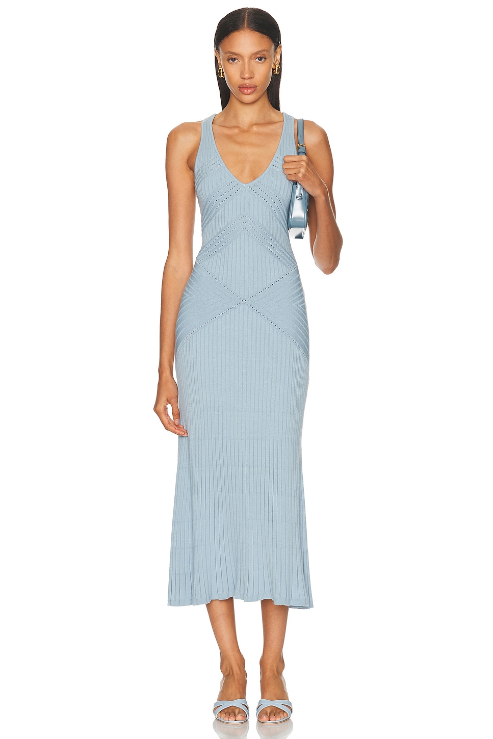 Ronny Kobo Emeron Knit Dress In Blue