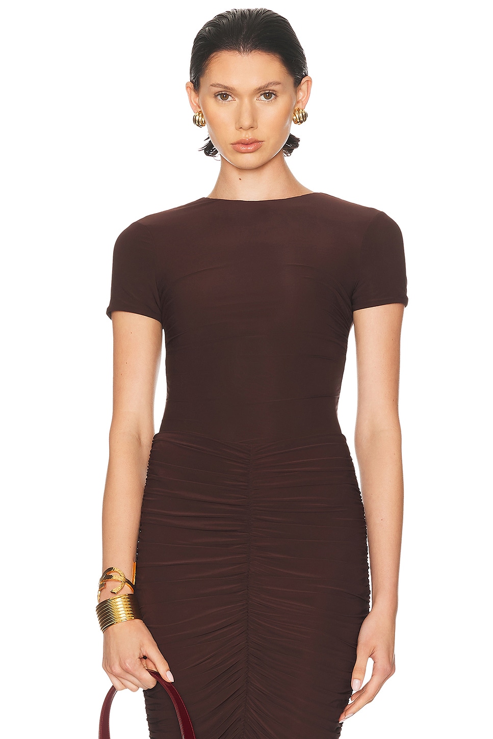 Image 1 of Ronny Kobo Rae Bodysuit in Espresso