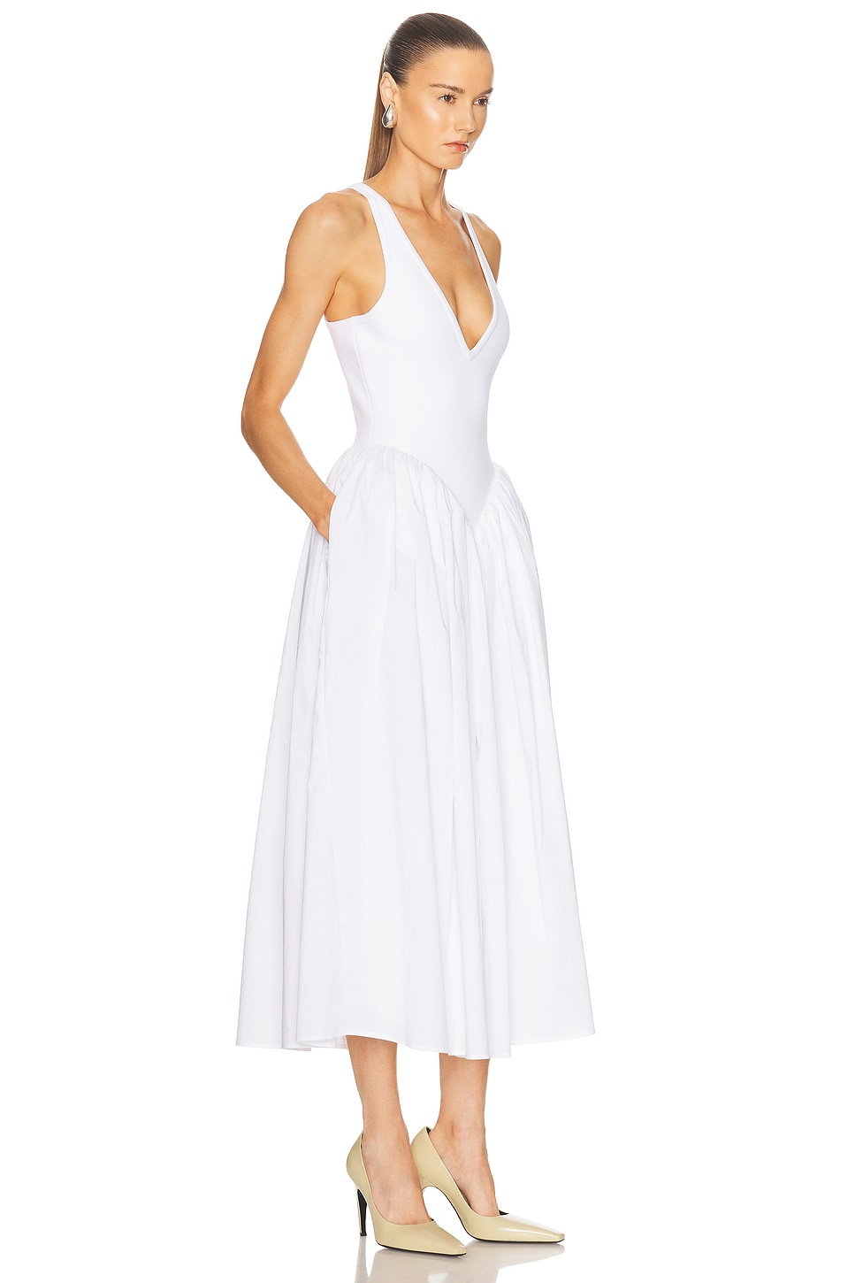 Ronny Kobo Sirinda Sleeveless V-neck Drop-waist Jersey Maxi Dress