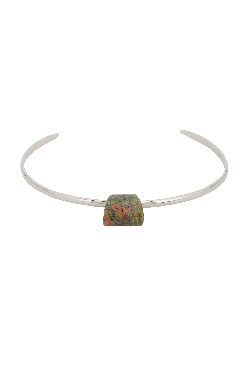Bengali Necklace Cuff in Metallic Silver
