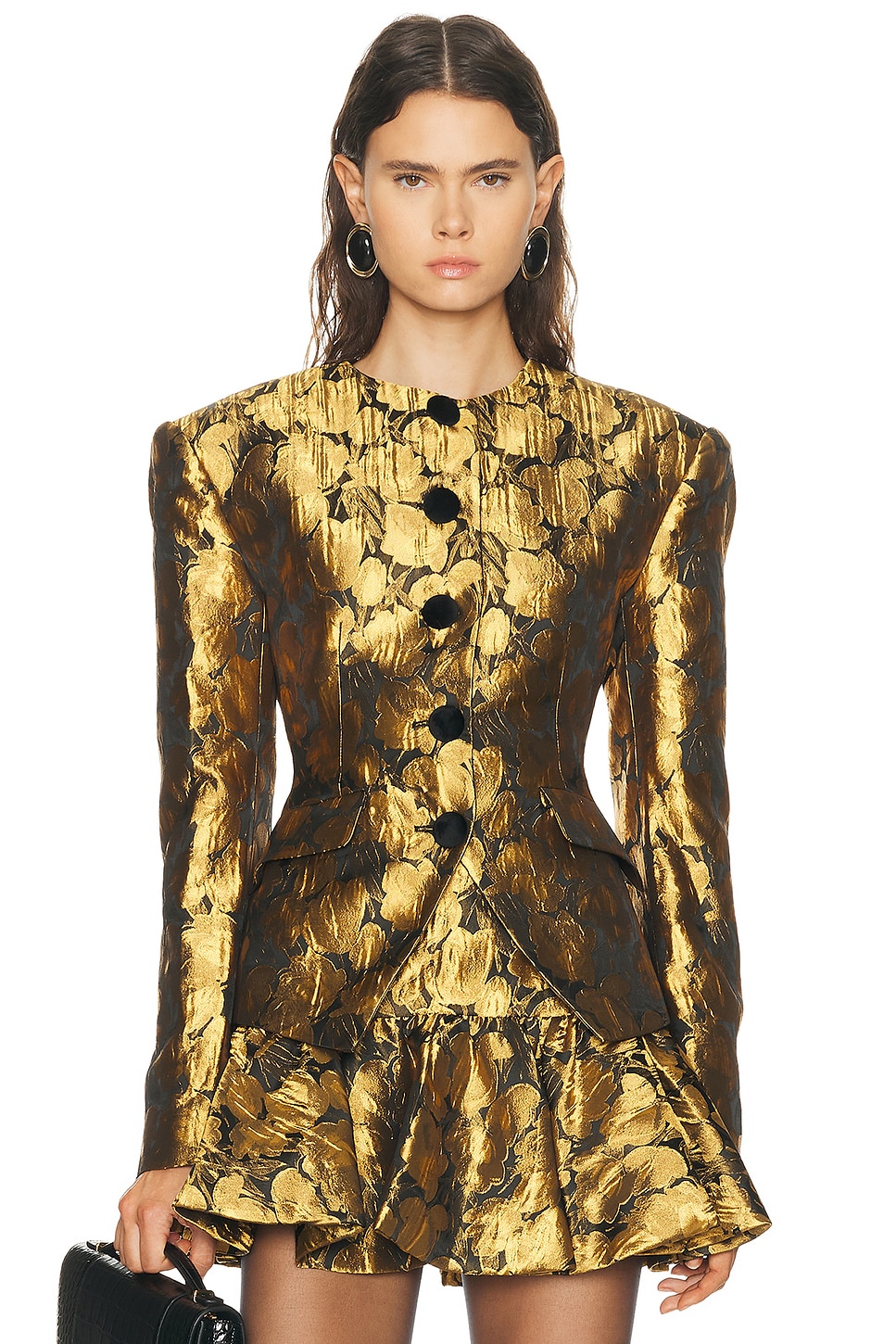 Image 1 of Ronny Kobo Wanda Blazer in Black Gold