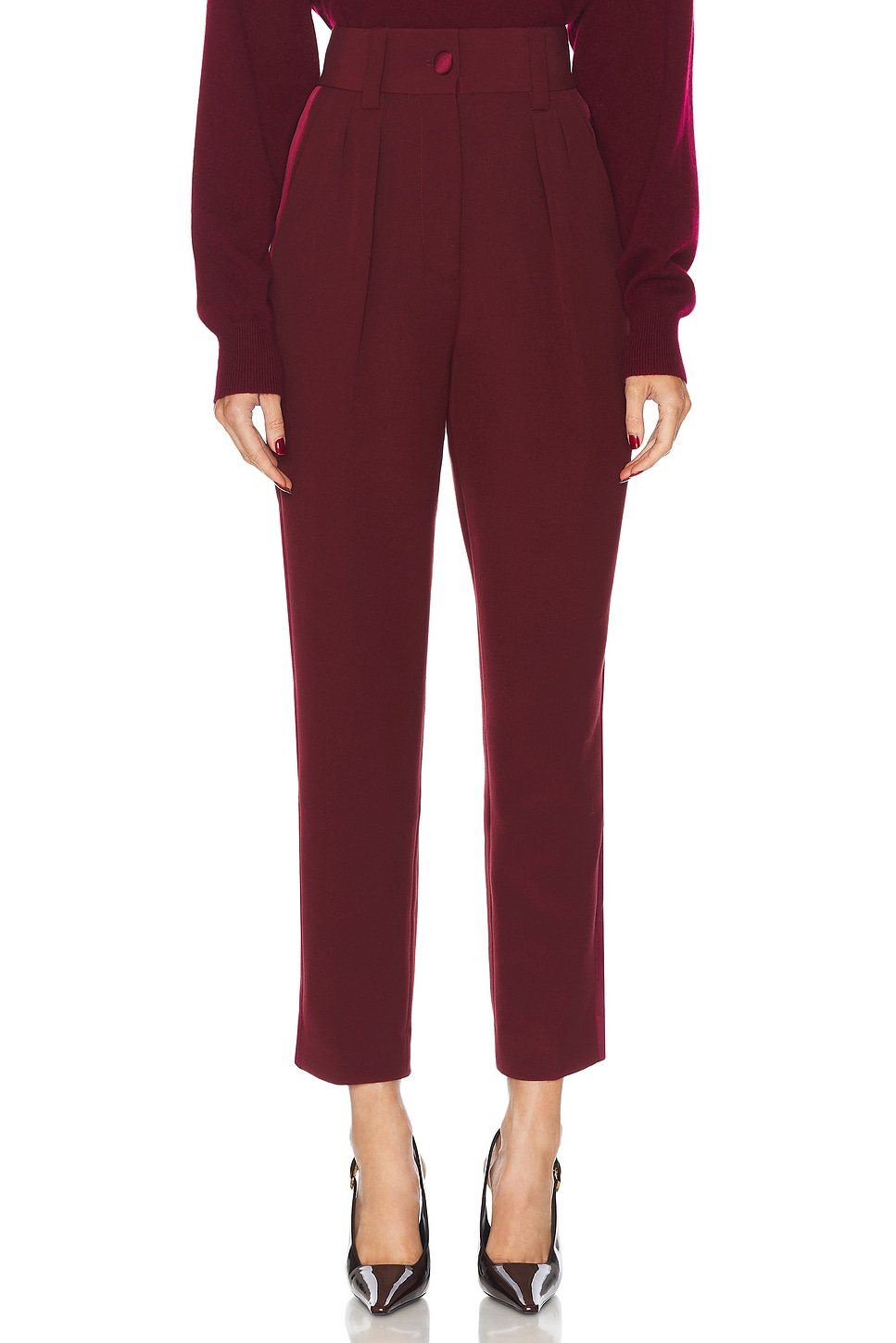 Image 1 of Ronny Kobo Ronny Tuxedo Trouser in Oxblood