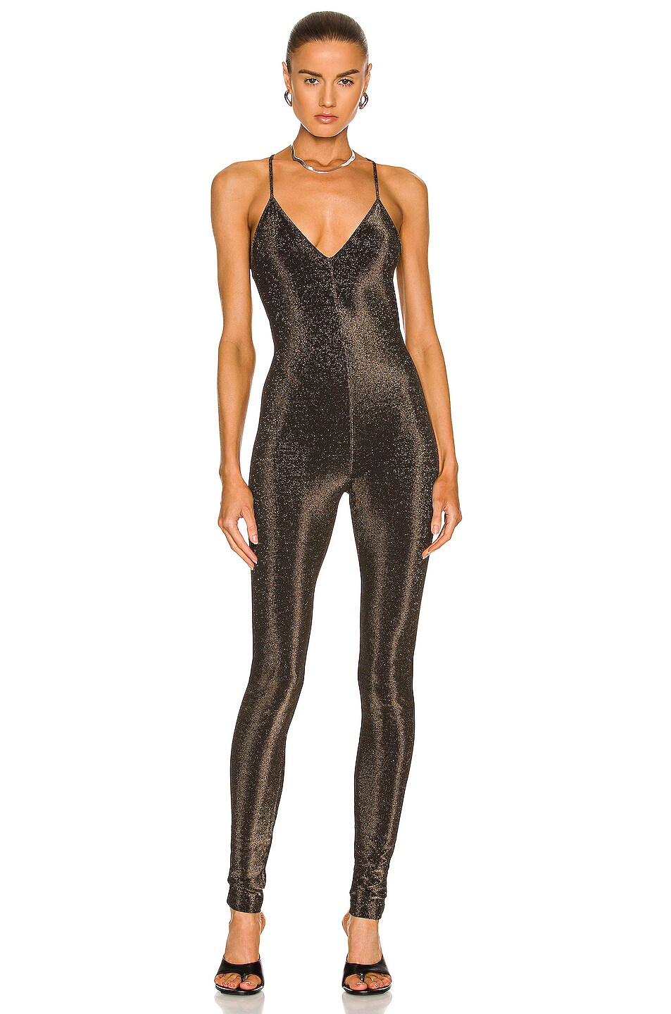 Image 1 of RICK OWENS LILIES Zephyr Catsuit in Gold