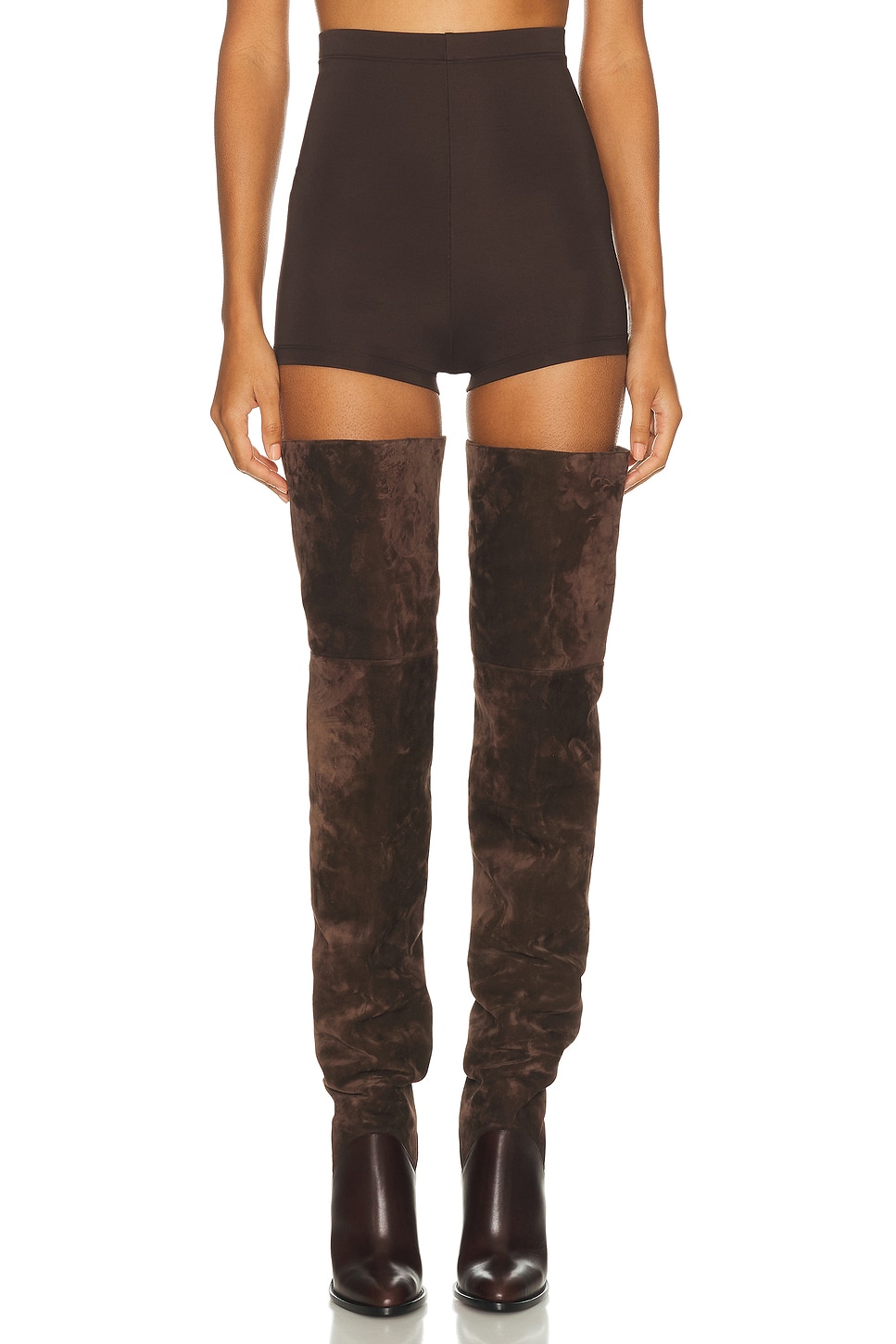 Rick Owens Dirt Bolan Cut Off Short In Brown