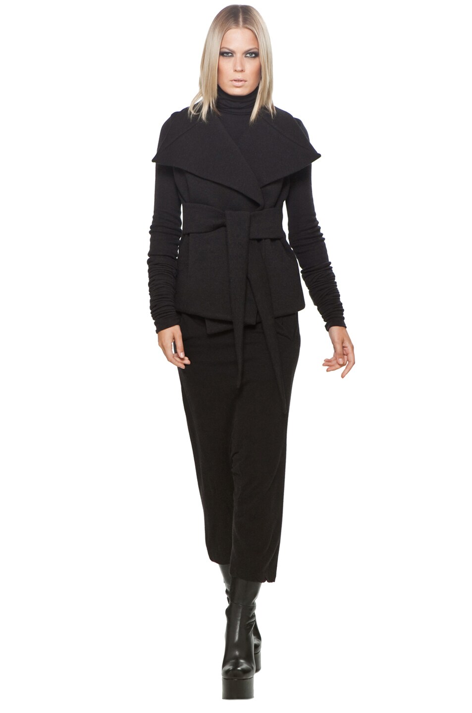 Image 1 of RICK OWENS LILIES Belted Jacket in Black