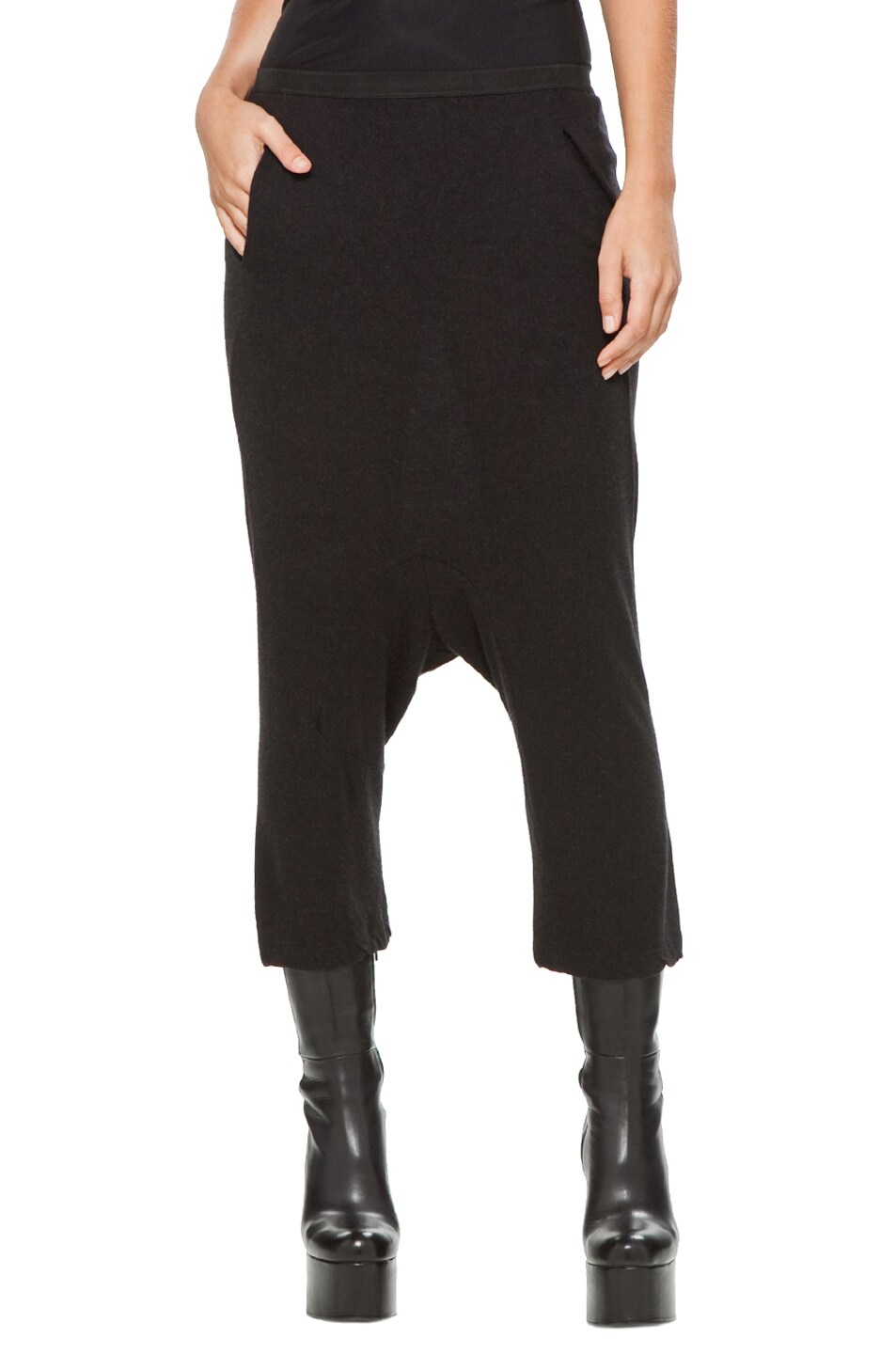 Image 1 of RICK OWENS LILIES Loose Cropped Pants in Black