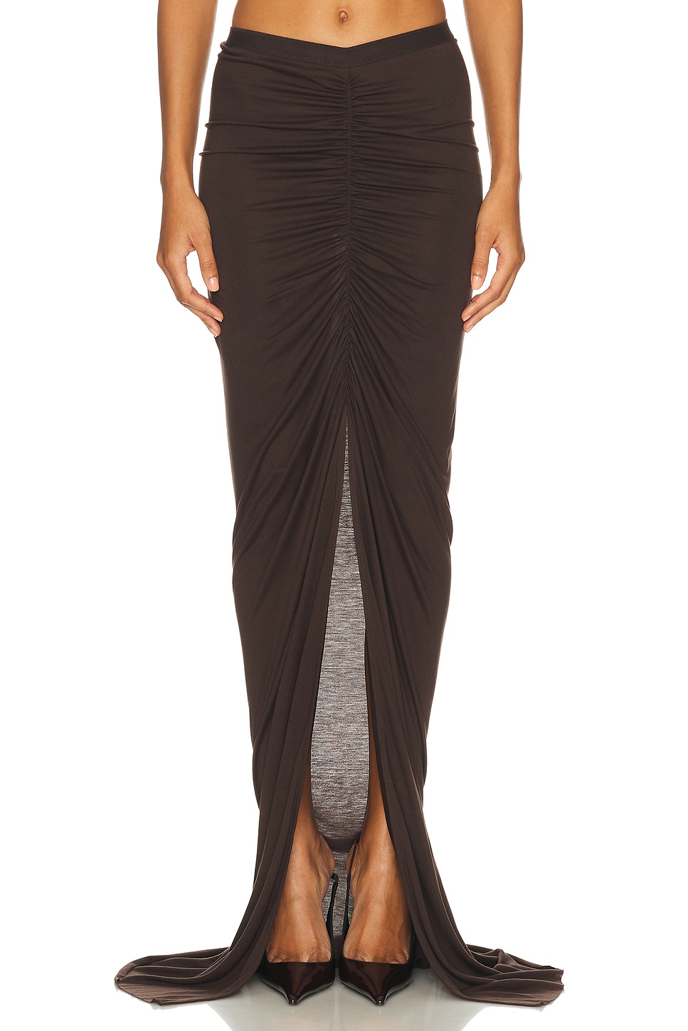 Image 1 of RICK OWENS LILIES Poppy Skirt in Raisin