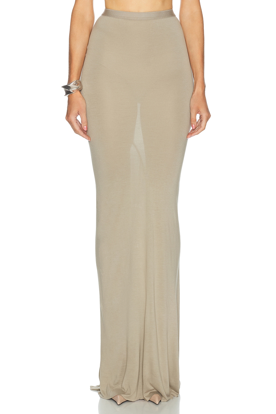 RICK OWENS LILIES Slip Skirt in Taupe