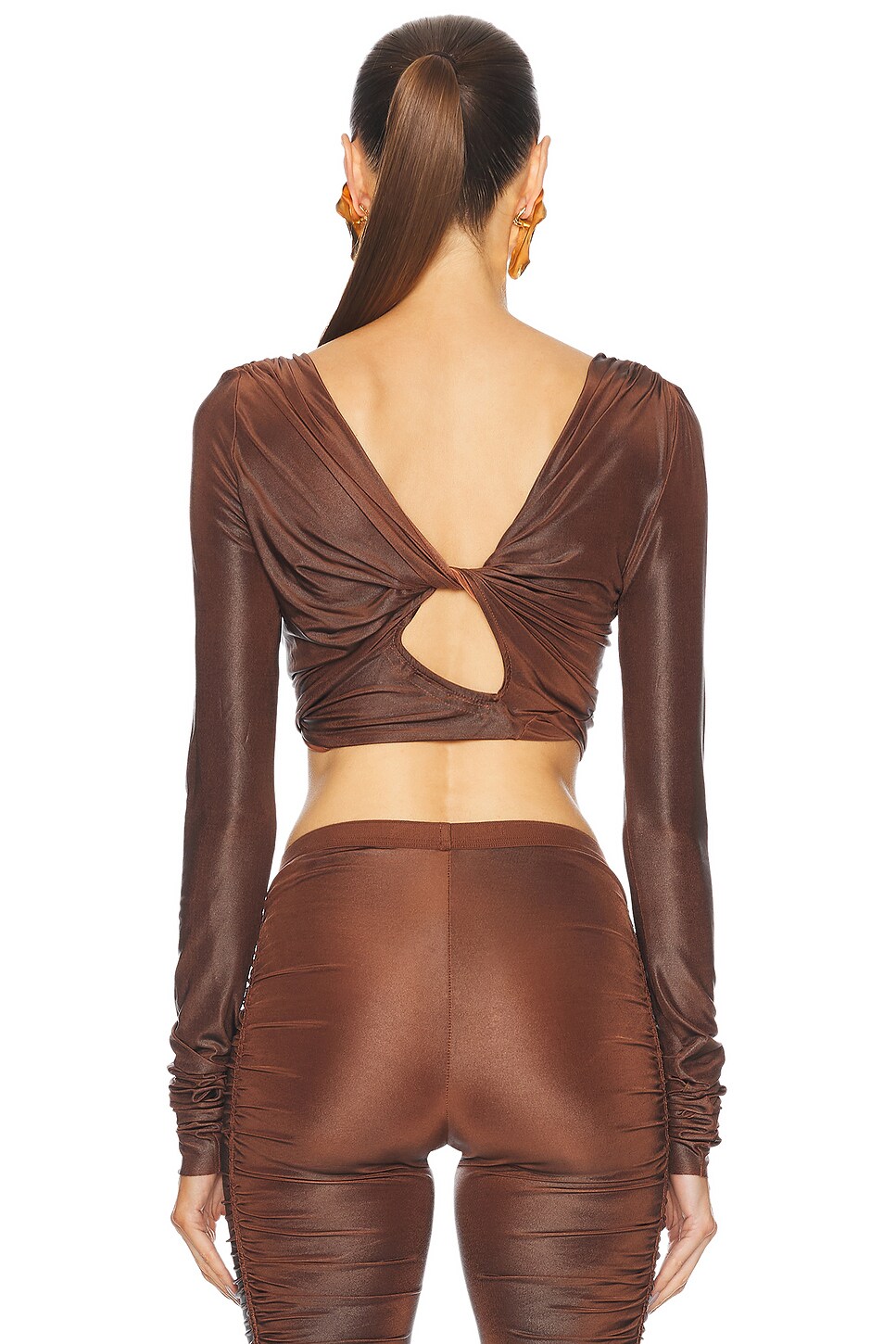 RICK OWENS LILIES Jade Long Sleeve Crop Top thumbnail