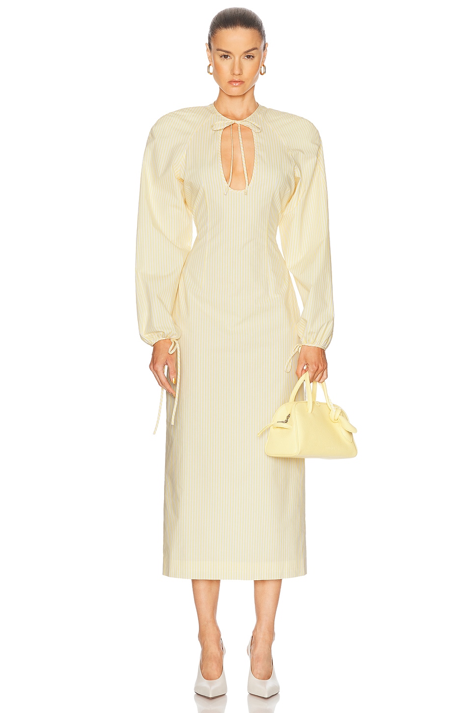 ROWEN ROSE LONG SLEEVE MIDI DRESS 