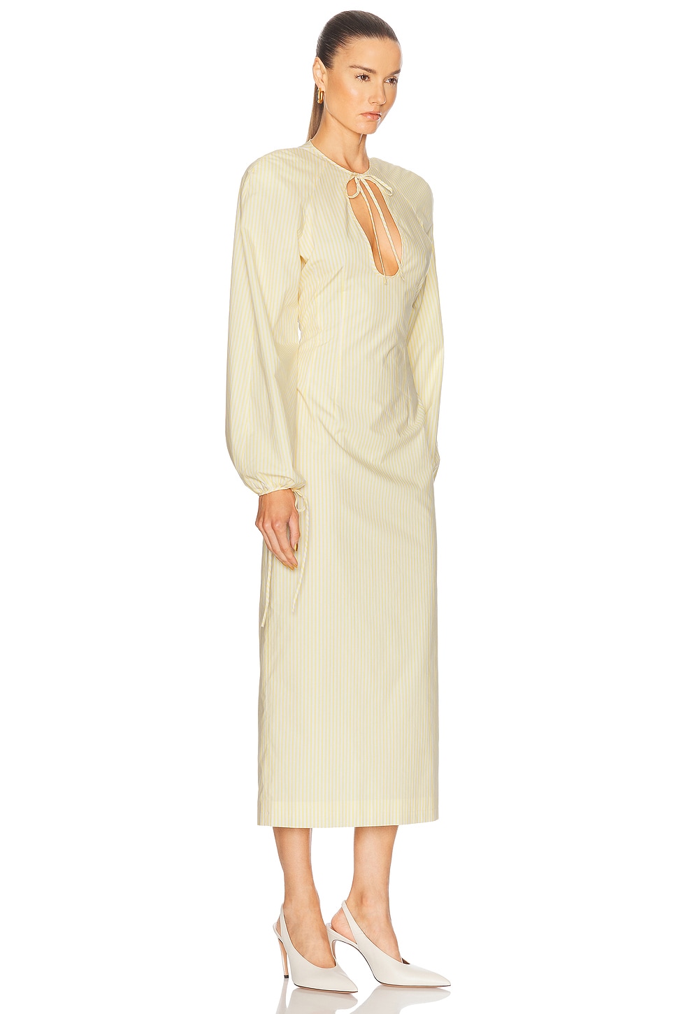 ROWEN ROSE LONG SLEEVE MIDI DRESS 