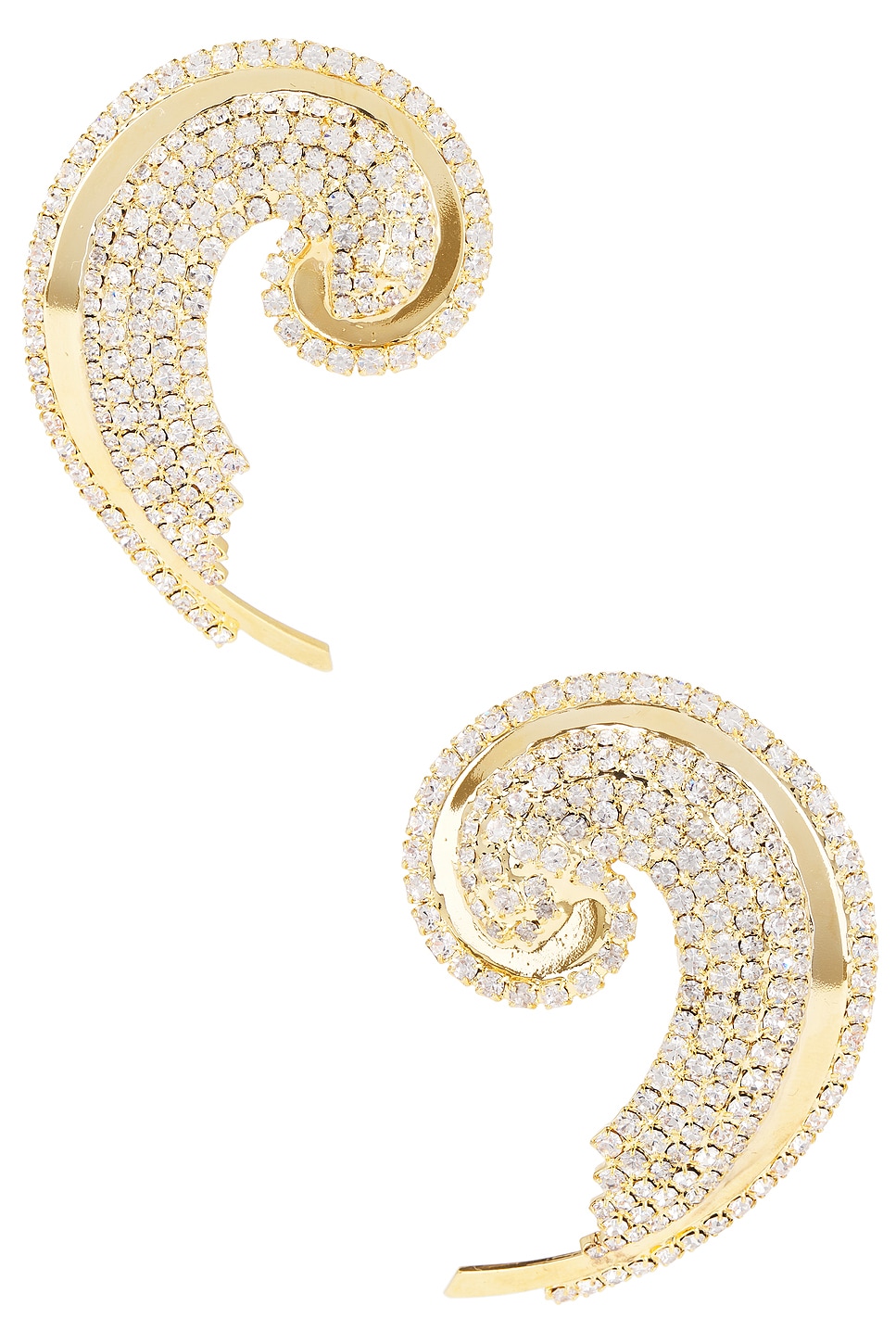 Spiral Strass Earrings in Metallic Gold