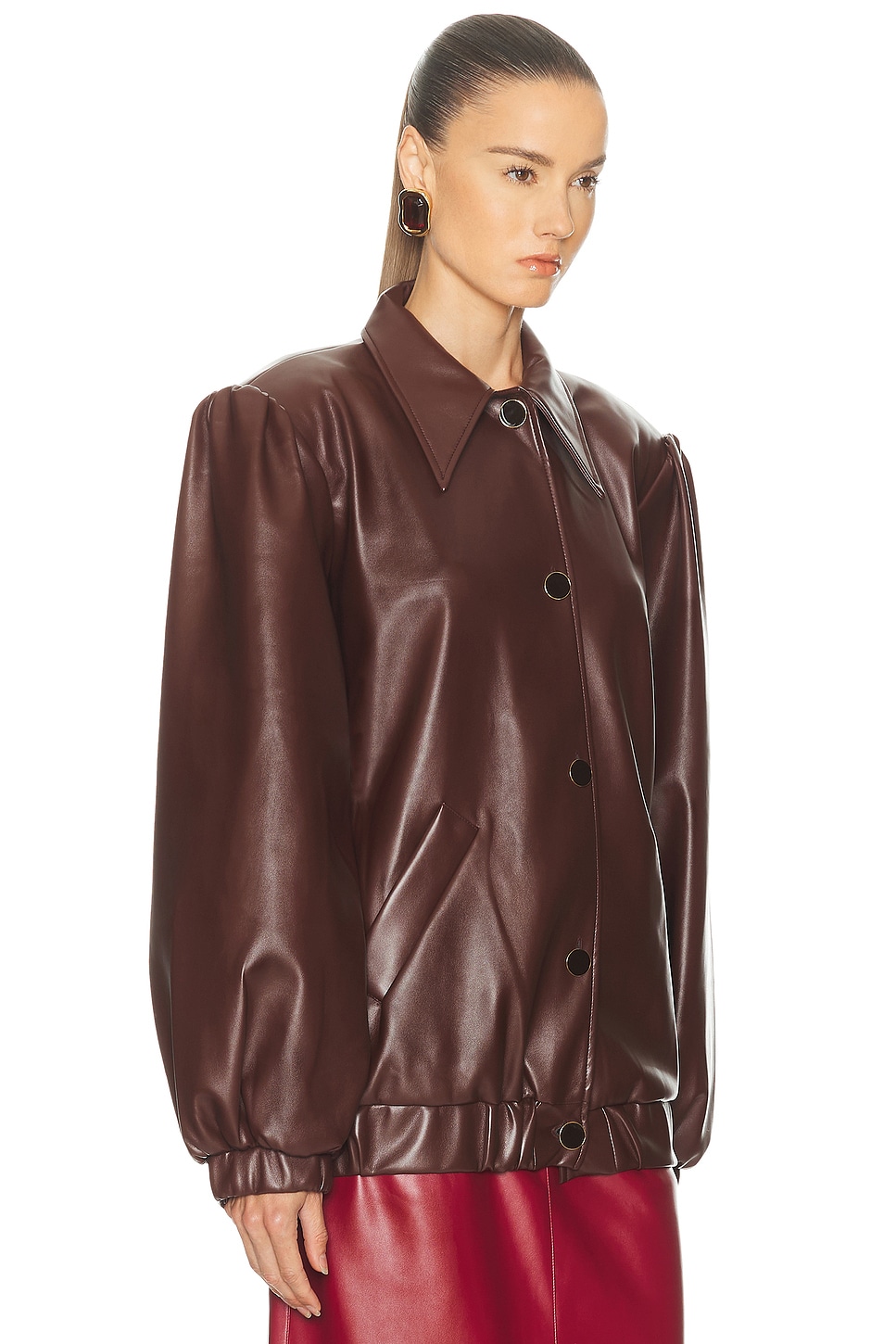Rowen Rose Button-fastening Collar-pointed Jacket In Brown