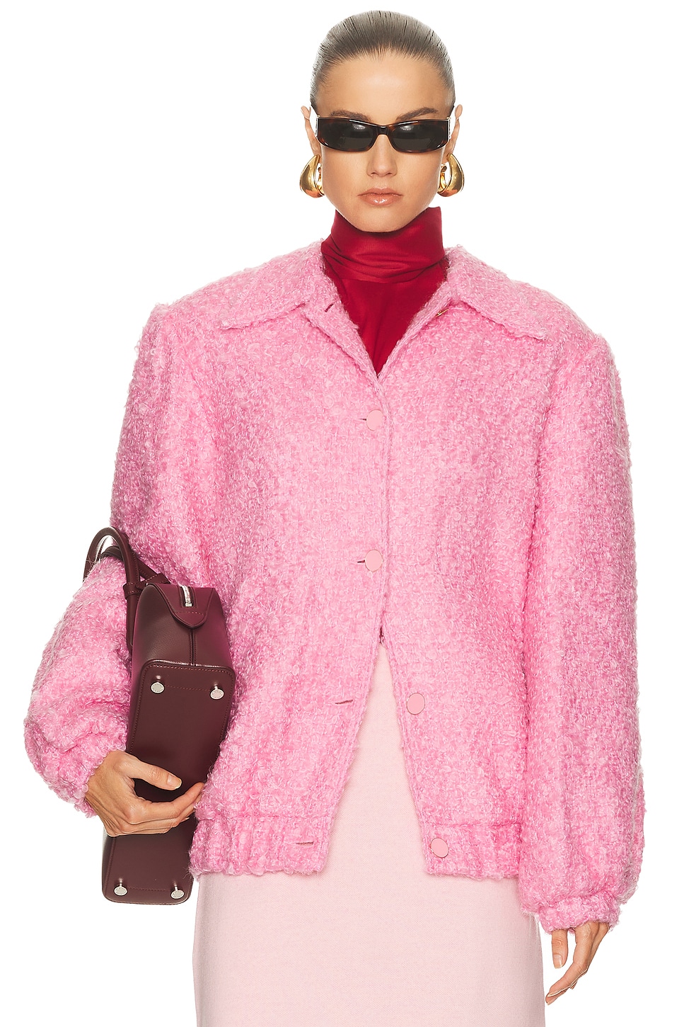 Image 1 of Rowen Rose Bomber Jacket in Pink