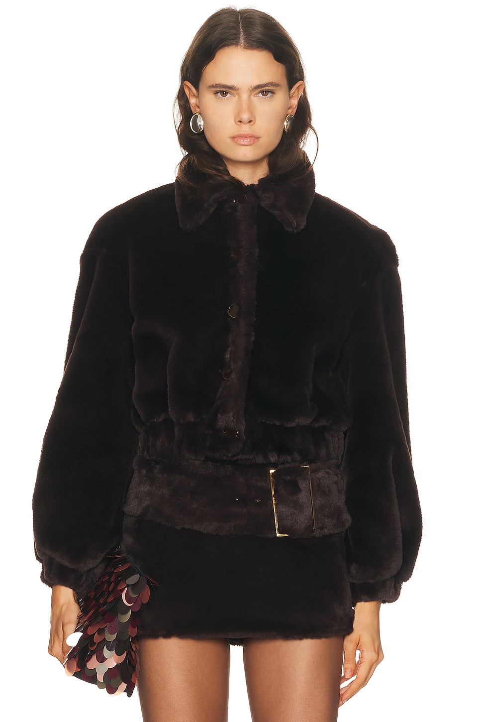 Rowen Rose Bomber Jacket In Burgundy