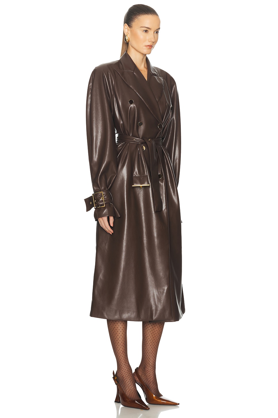 Shop Rowen Rose Signature Raglan Trench Coat In Brown