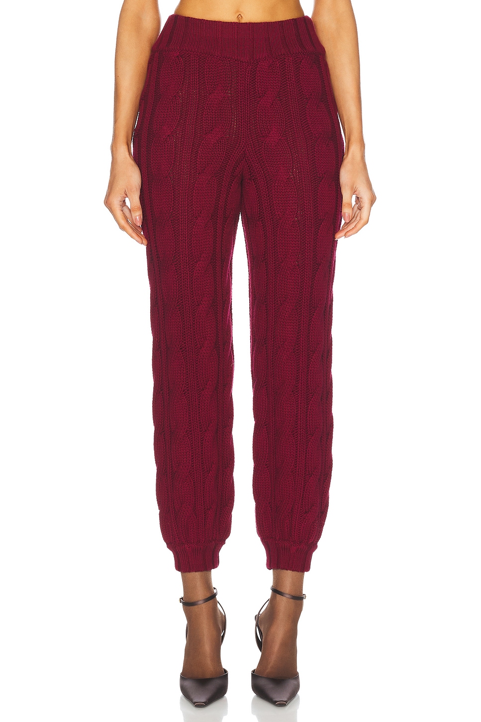 Wool Jogger Pant in Wine