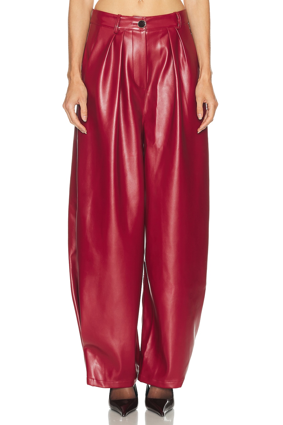 Image 1 of Rowen Rose Wide Leg Trouser in Bordeaux