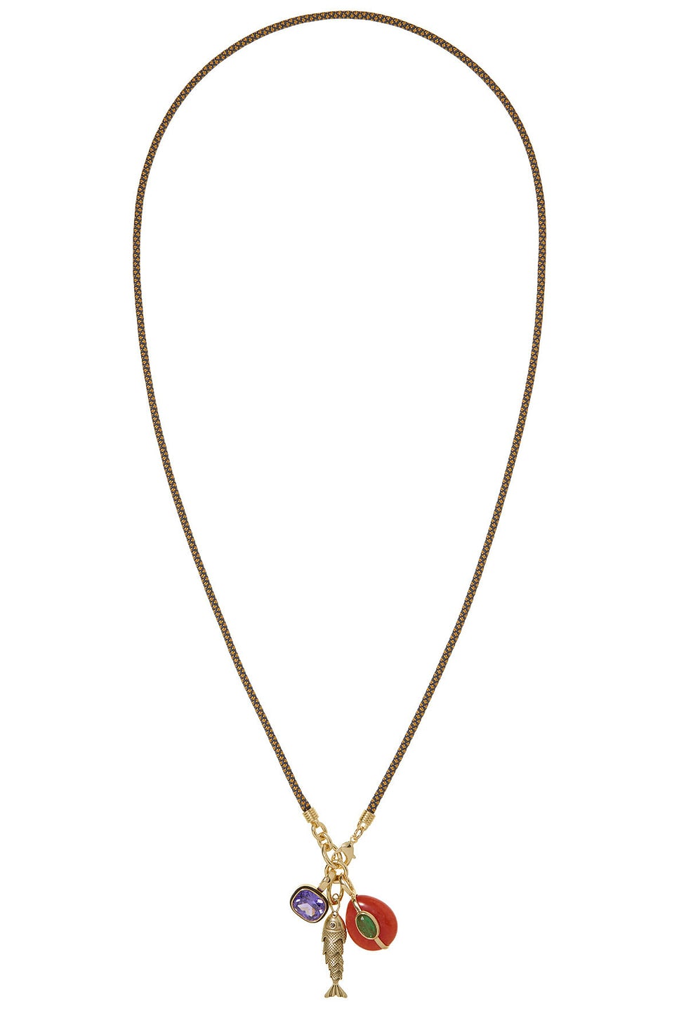 Roxanne Assoulin The Cubic Triple Charm Cord Pendant Necklace In Multi