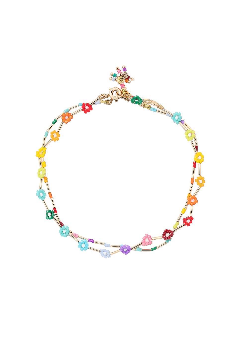 Flower Patch Anklet Duo in Pink