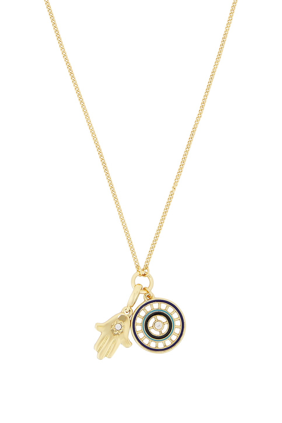 Shop Roxanne Assoulin The Care & Protect Charm Necklace In Gold