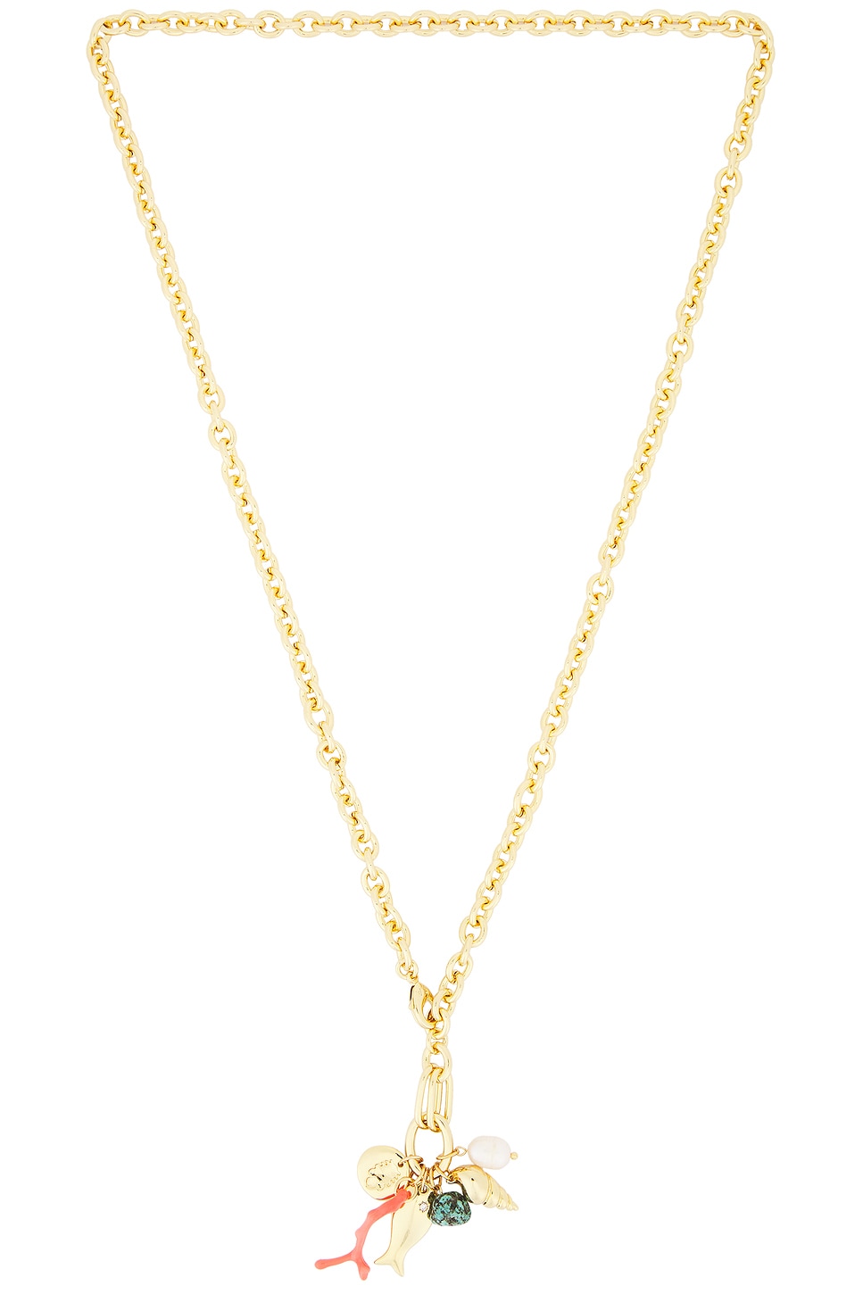 Image 1 of Roxanne Assoulin The Apertivo Long Charm Necklace in Shiny Gold