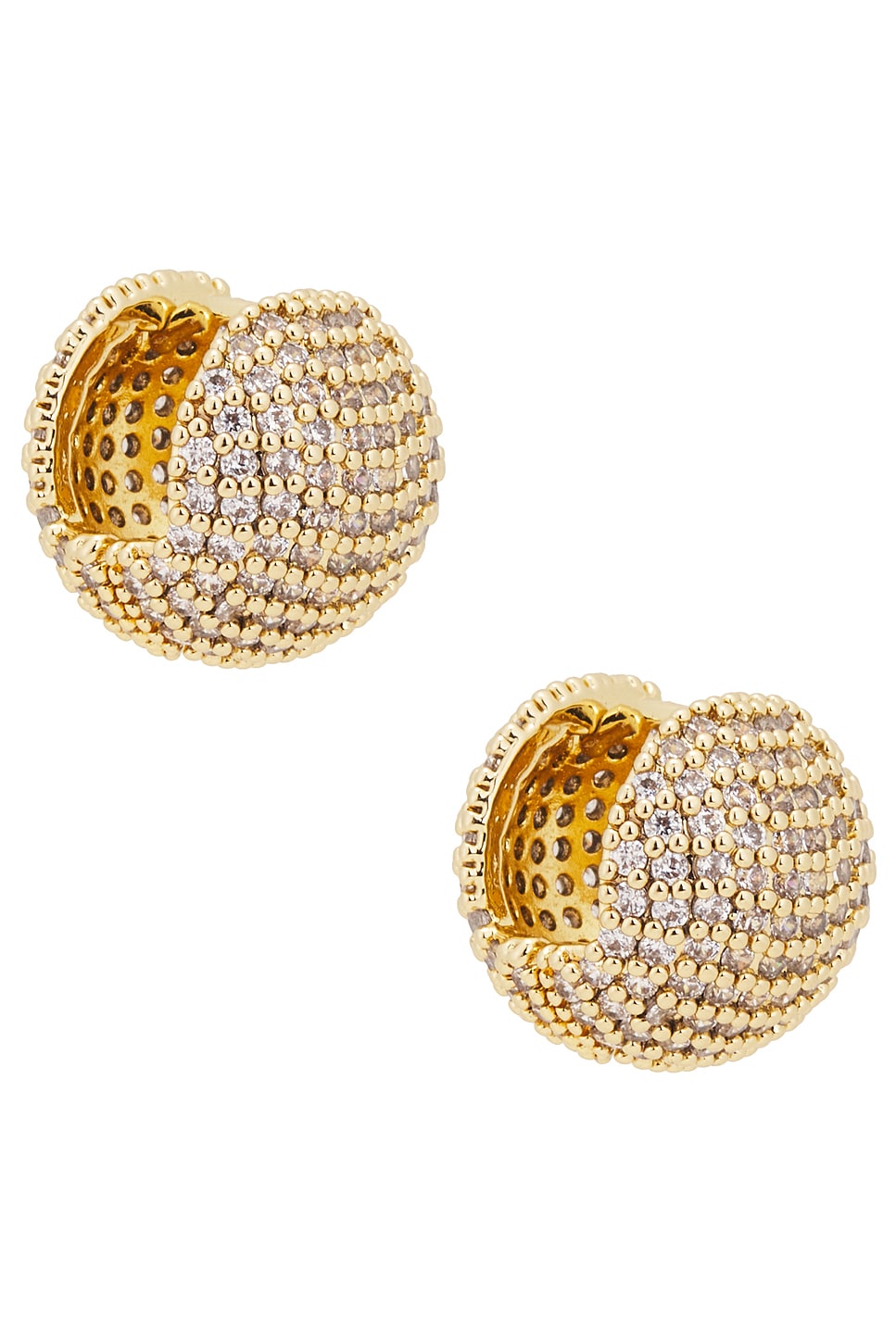 Shop Roxanne Assoulin Baby Ball Pave Earrings In Shiny Gold