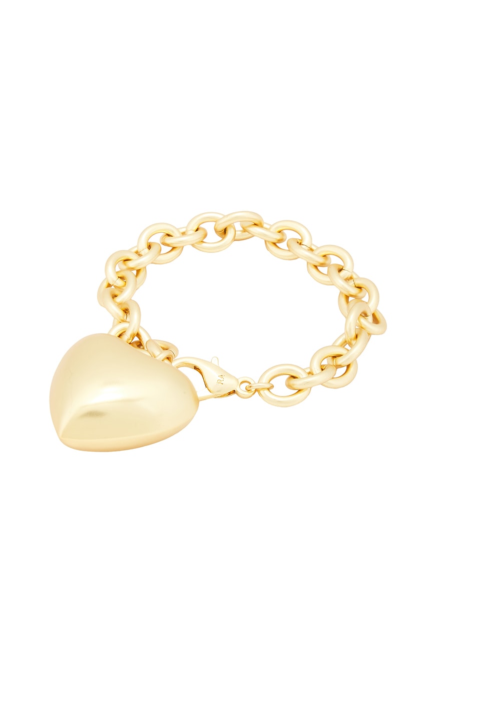 The Puffy Heart Gold Bracelet in Metallic Gold