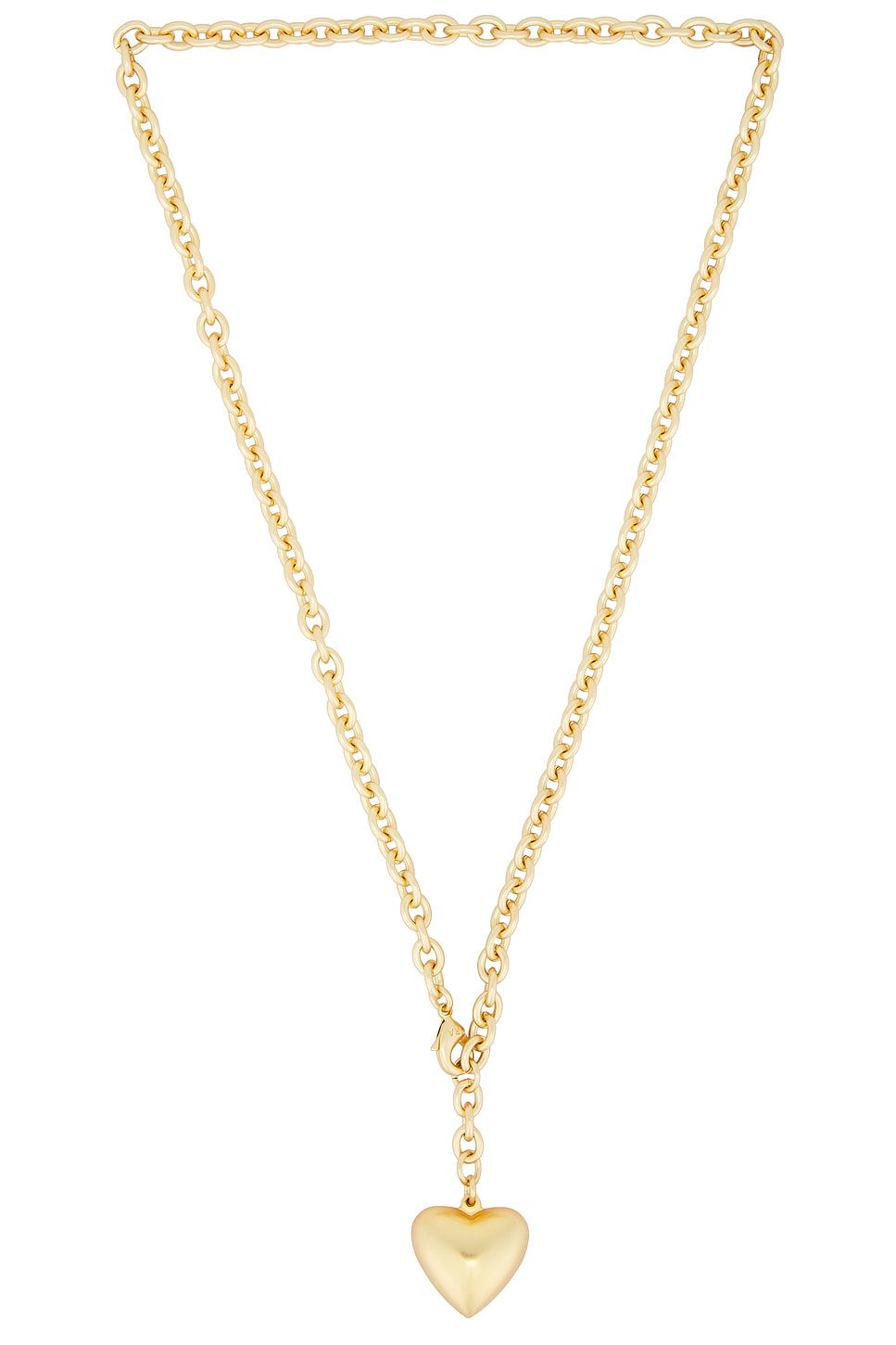 The Puffy Heart Mini Necklace in Metallic Gold