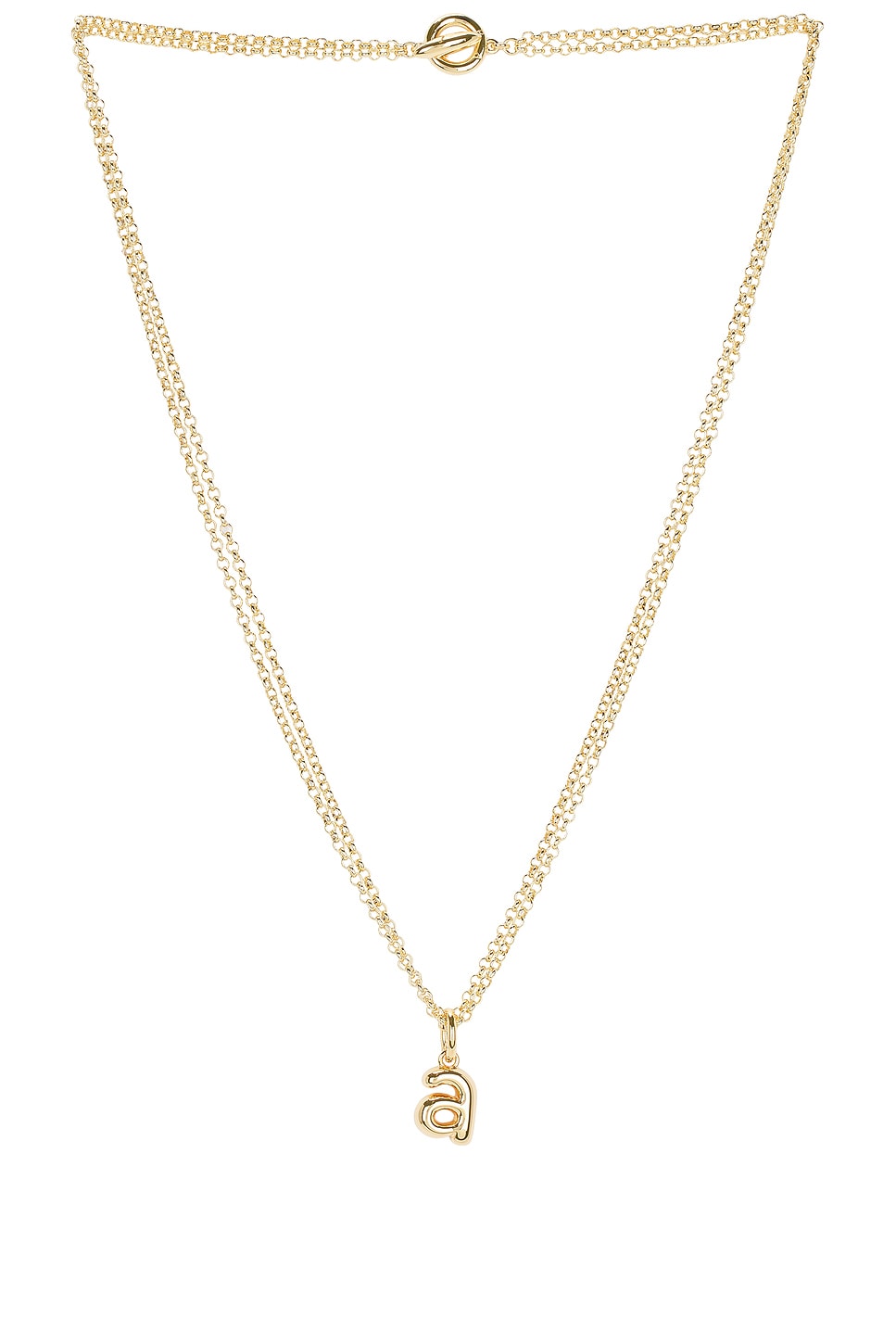 The Puffy Initial Necklace in Metallic Gold