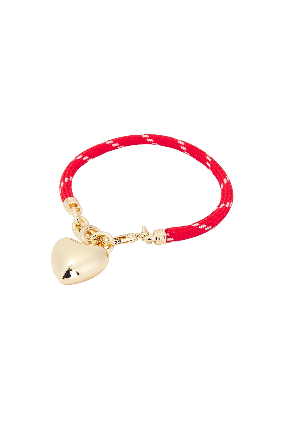 Image 1 of Roxanne Assoulin The Cord Heart Charm Bracelet in Red
