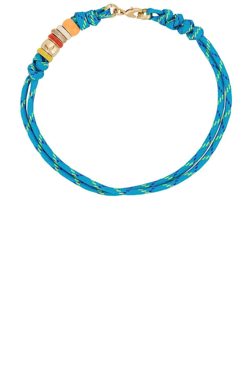 Happy Cord Necklace in Teal