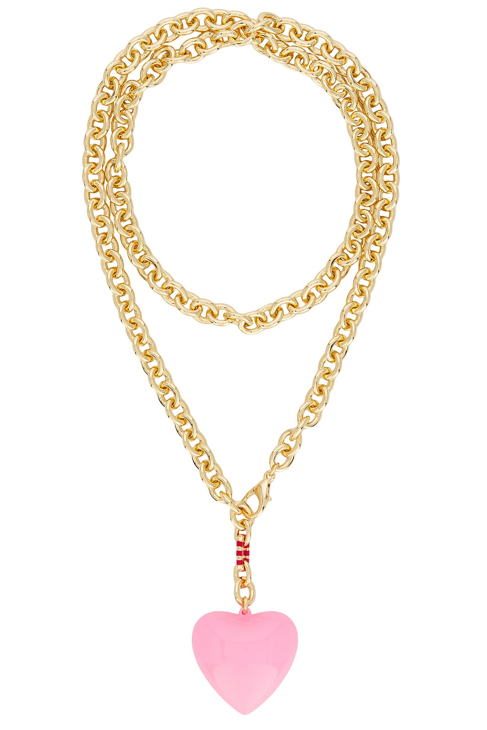 Image 1 of Roxanne Assoulin Happy Heart Necklace in Gold & Cotton Candy Pink