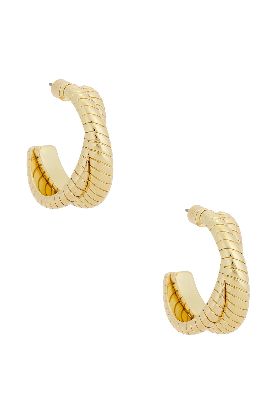 Image 1 of Roxanne Assoulin Double Cobra Hoop Earrings in Gold