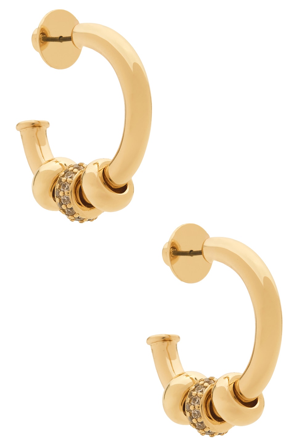 Image 1 of Roxanne Assoulin Slider Earrings in Shiny Gold & Clear