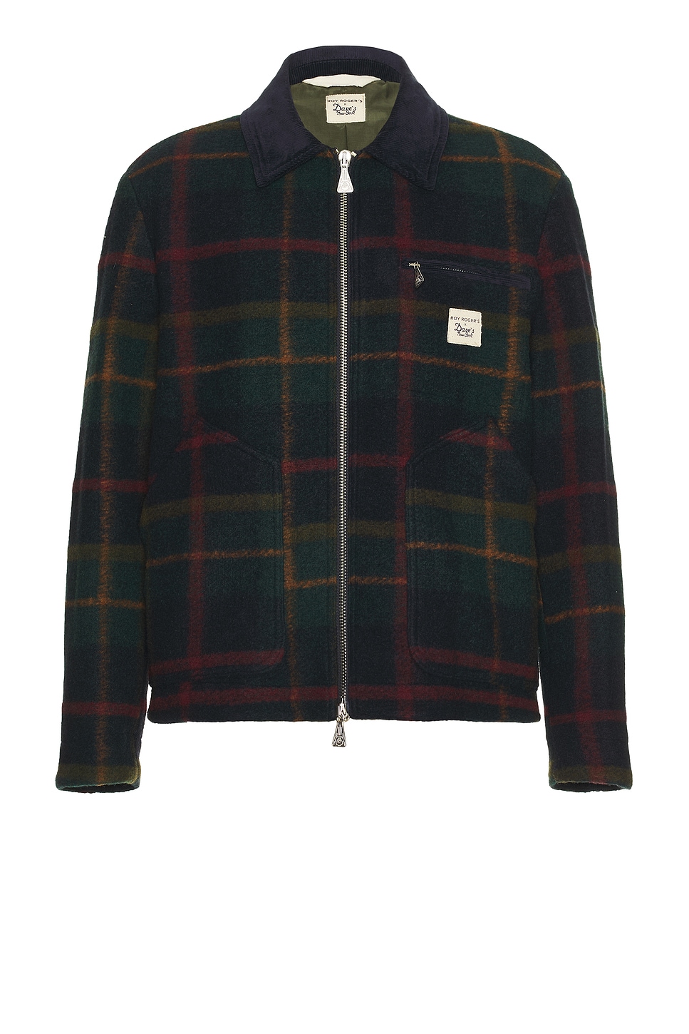 Work Short Jacket Check in Dark Green