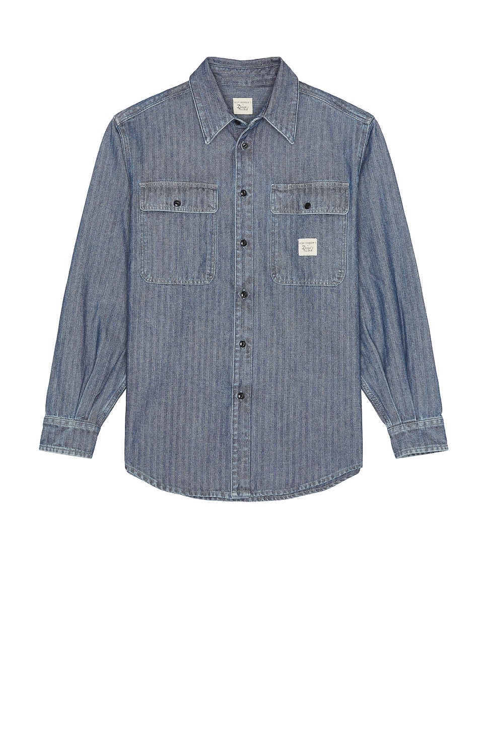 Shirt Time Off Recycled Indigo Chevron Rinse in Blue