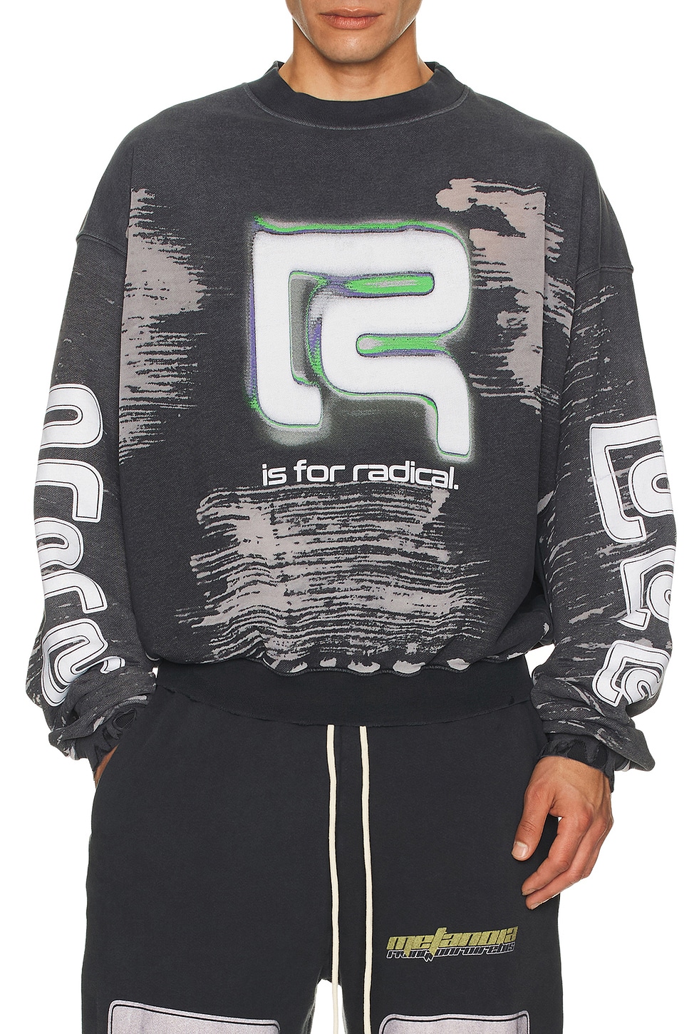 Image 1 of RRR123 Origins Cva Crew Neck Sweatshirt in Mechanic Black
